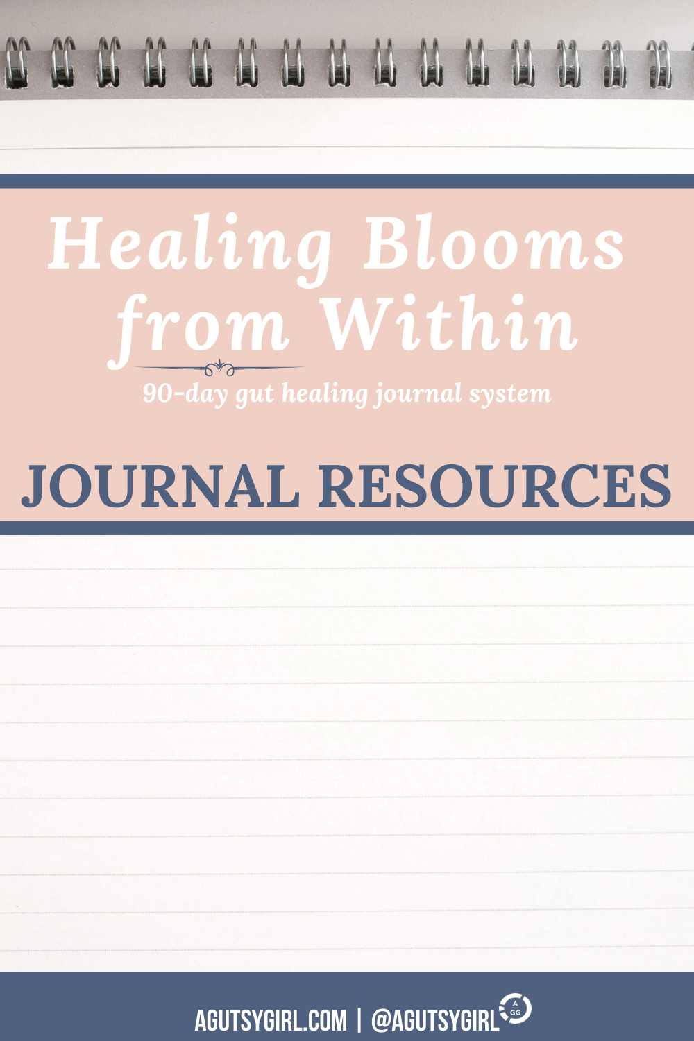 Journal Resources for 90-day gut healing journal Healing Blooms from Within agutsygirl.com #guthealth #journal #bujo
