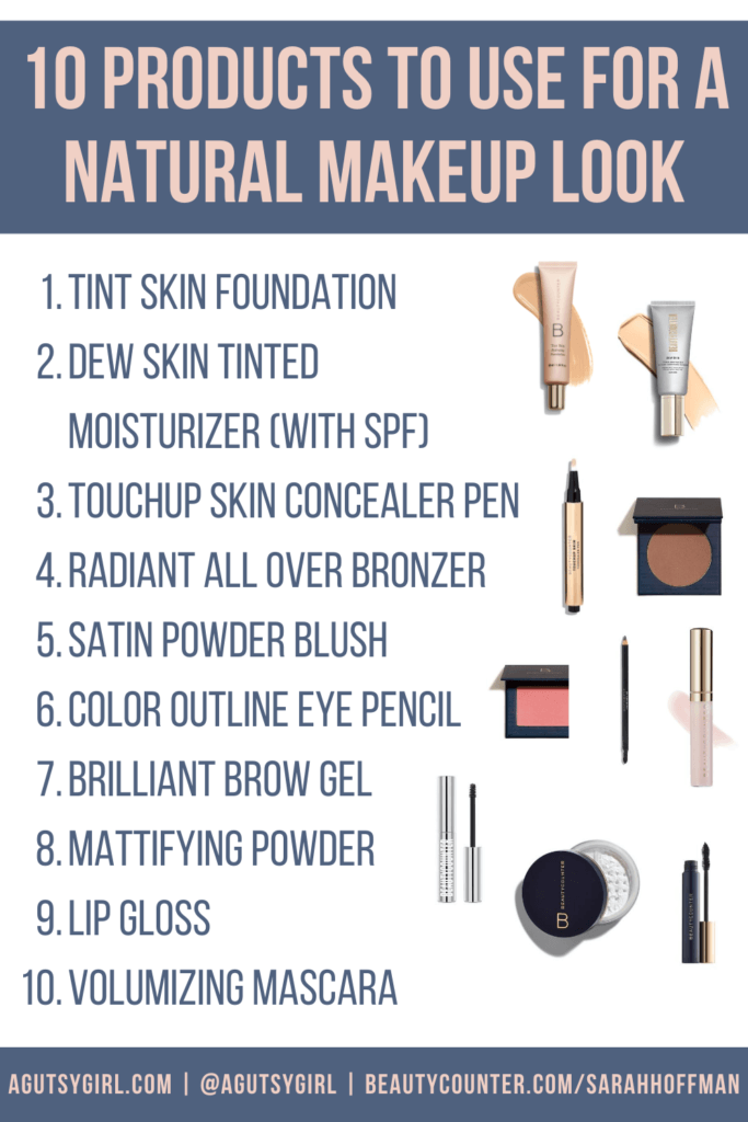 10 products to use for a natural makeup look after perioral dermatitis agutsygirl.com #guthealth #beautycounter #nontoxicmakeup #acne #dermatitis