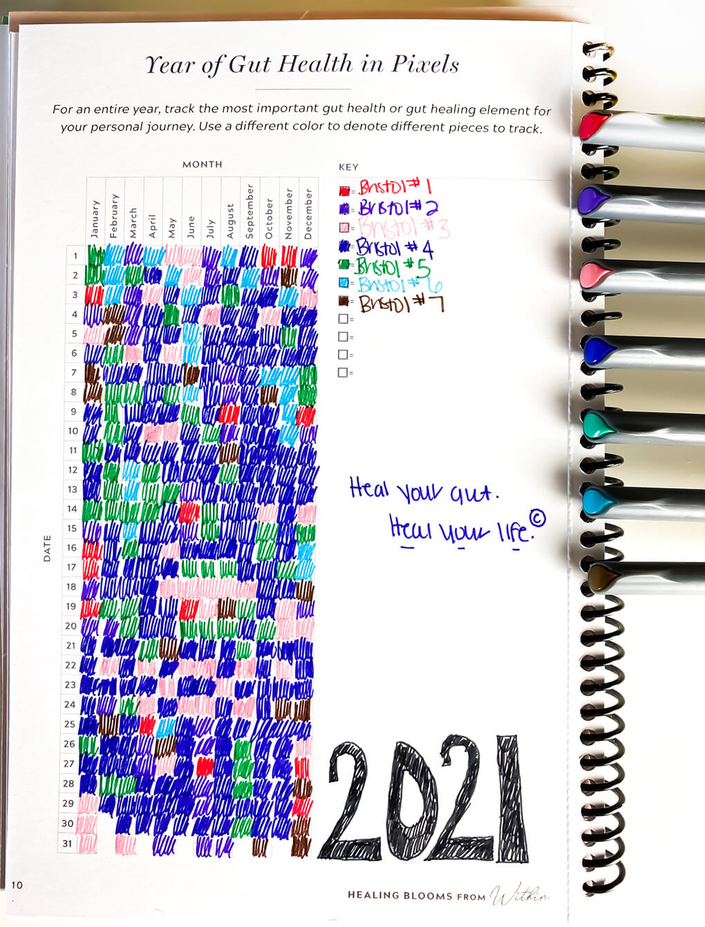 Bowel movement frequency diary according to the Bristol Stool