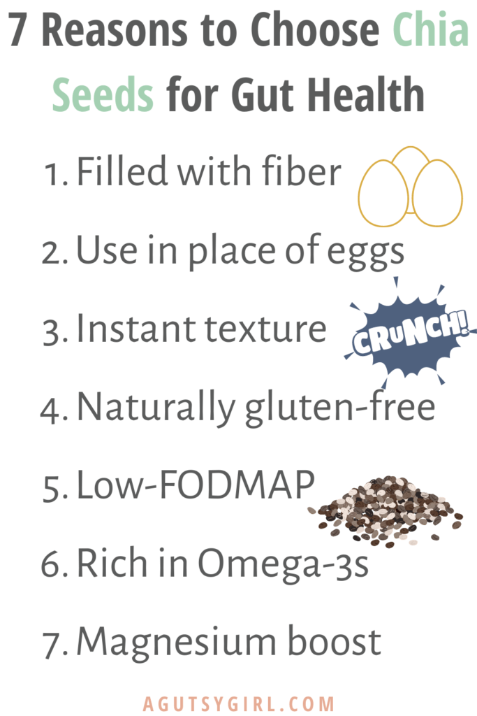 7 Reasons to Choose Chia Seeds for Gut Health agutsygirl.com #guthealth #chiaseeds #chiaseedpudding #fiber
