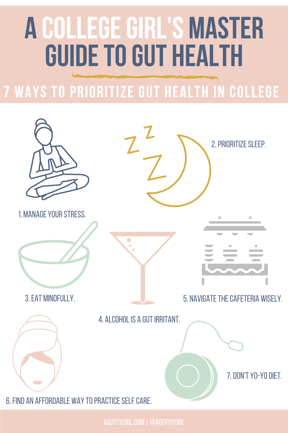 A College Girl’s Master Guide to Gut Health agutsygirl.com #college #backtoschool #guthealth #dormlife