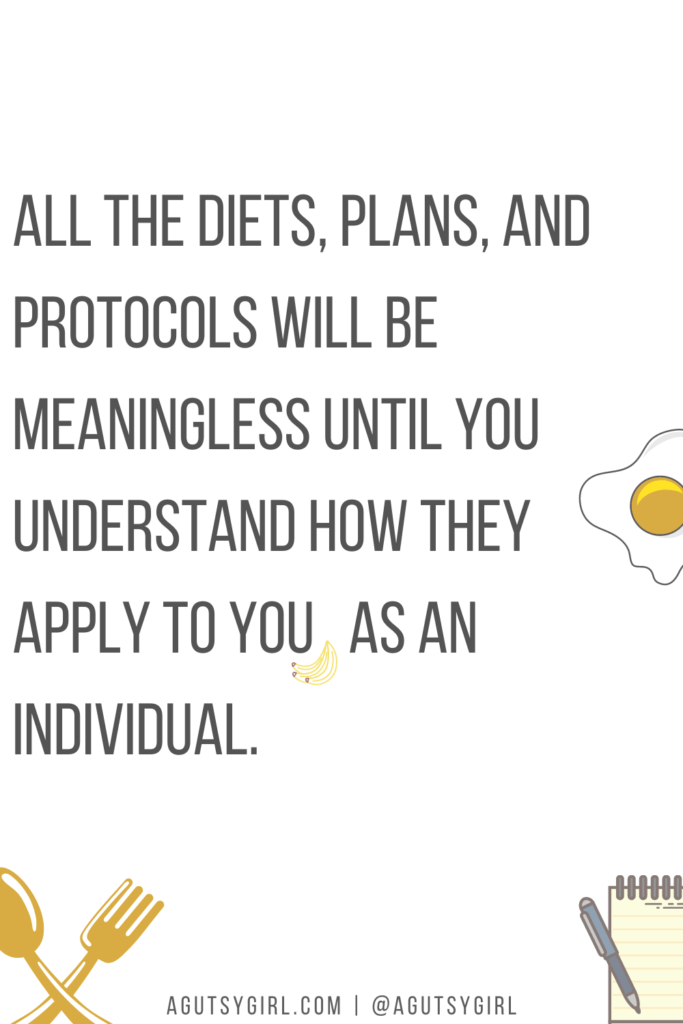 Diet plans for gut healing quote agutsygirl.com #guthealing #guthealth #foodjournaling