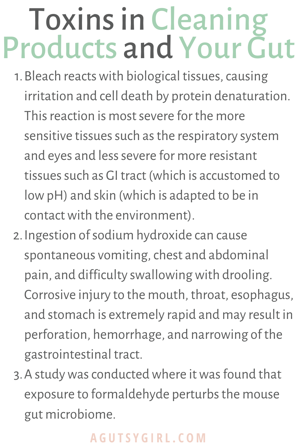 Toxins in Cleaning Products and Your Gut 4 common agutsygirl.com #nontoxic #guthealth #cleaningproducts