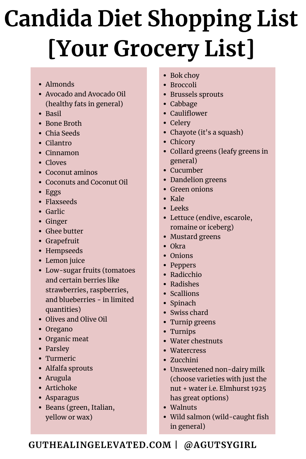 Printable Candida Diet Food List (take this grocery shopping!) - A ...