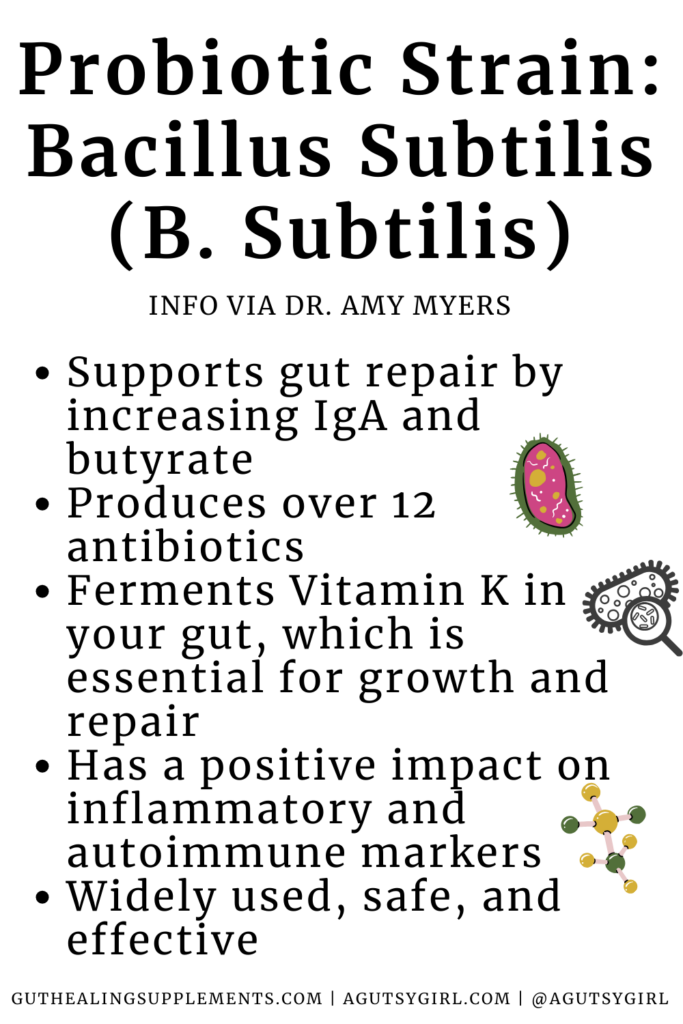 Probiotics for Leaky Gut Bacillus Subtilis agutsygirl.com