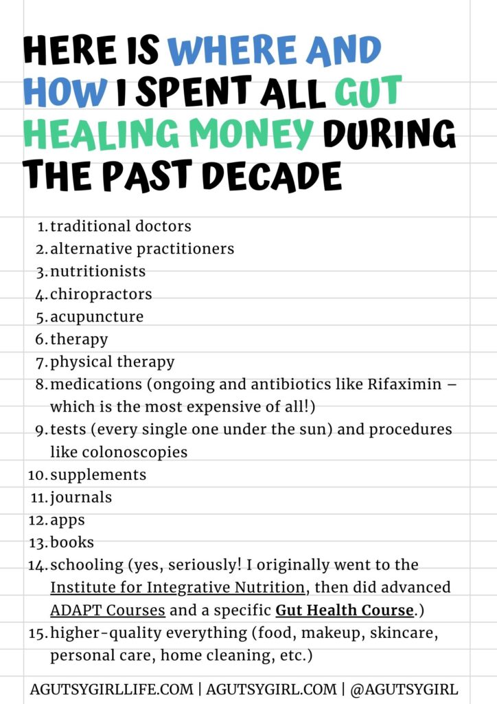 When gut healing is expensive places spent agutsygirl.com