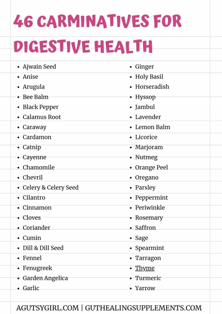 46 carminatives for digestive health A Gutsy Girl agutsygirl.com