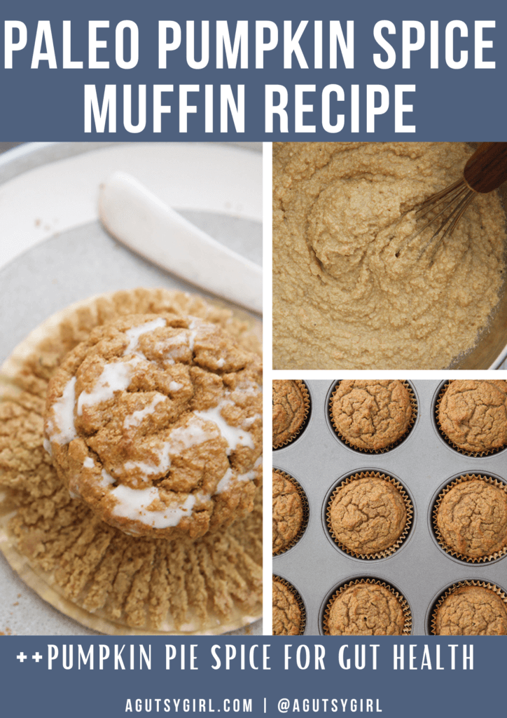 Paleo Pumpkin Spice Muffin Recipe agutsygirl.com #pumpkinpie #pumpkinspice #guthealth #healingspices #spices