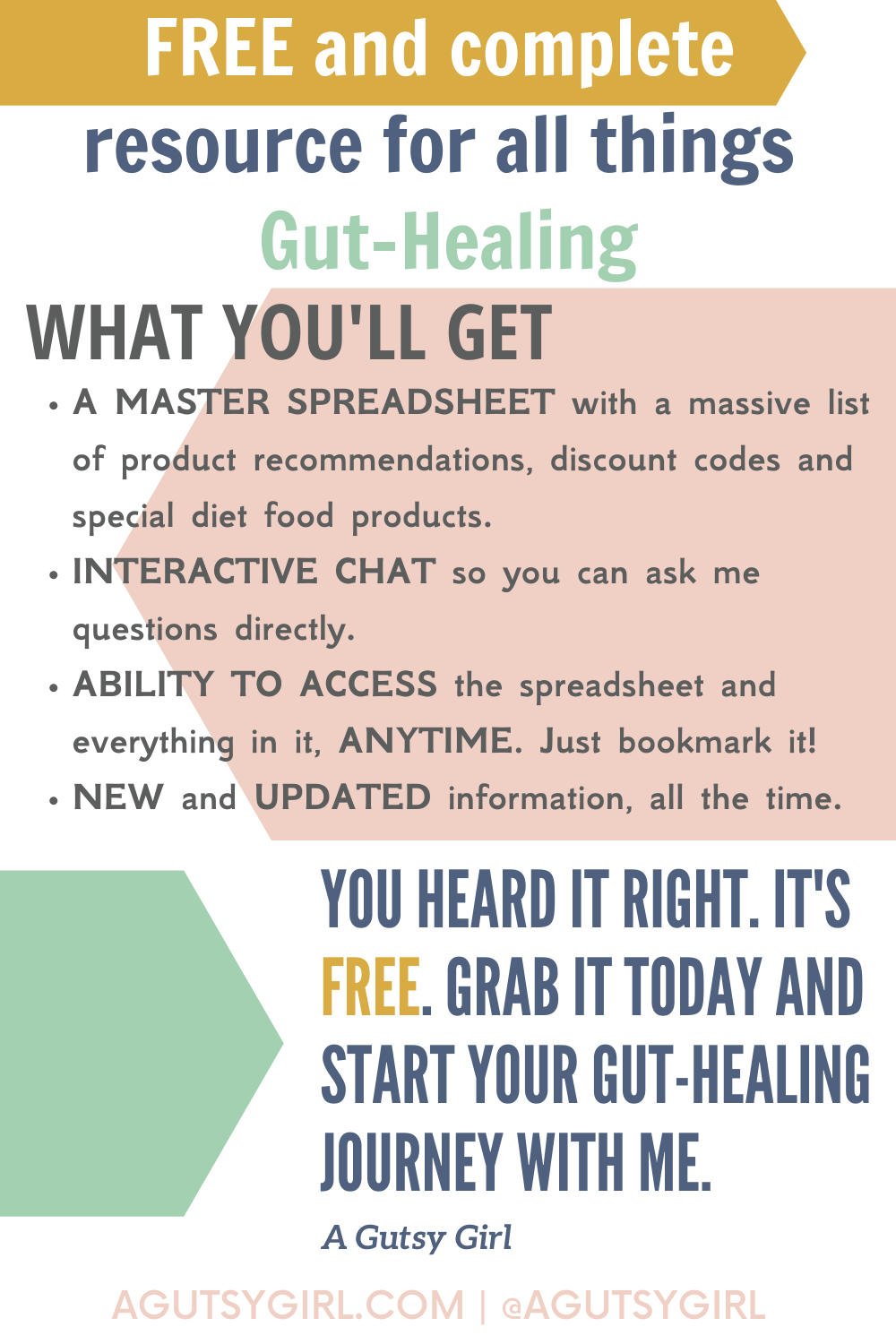 Free 21-day gut healing inspiration journey agutsygirl.com #guthealth #guthealing #irritablebowelsyndrome