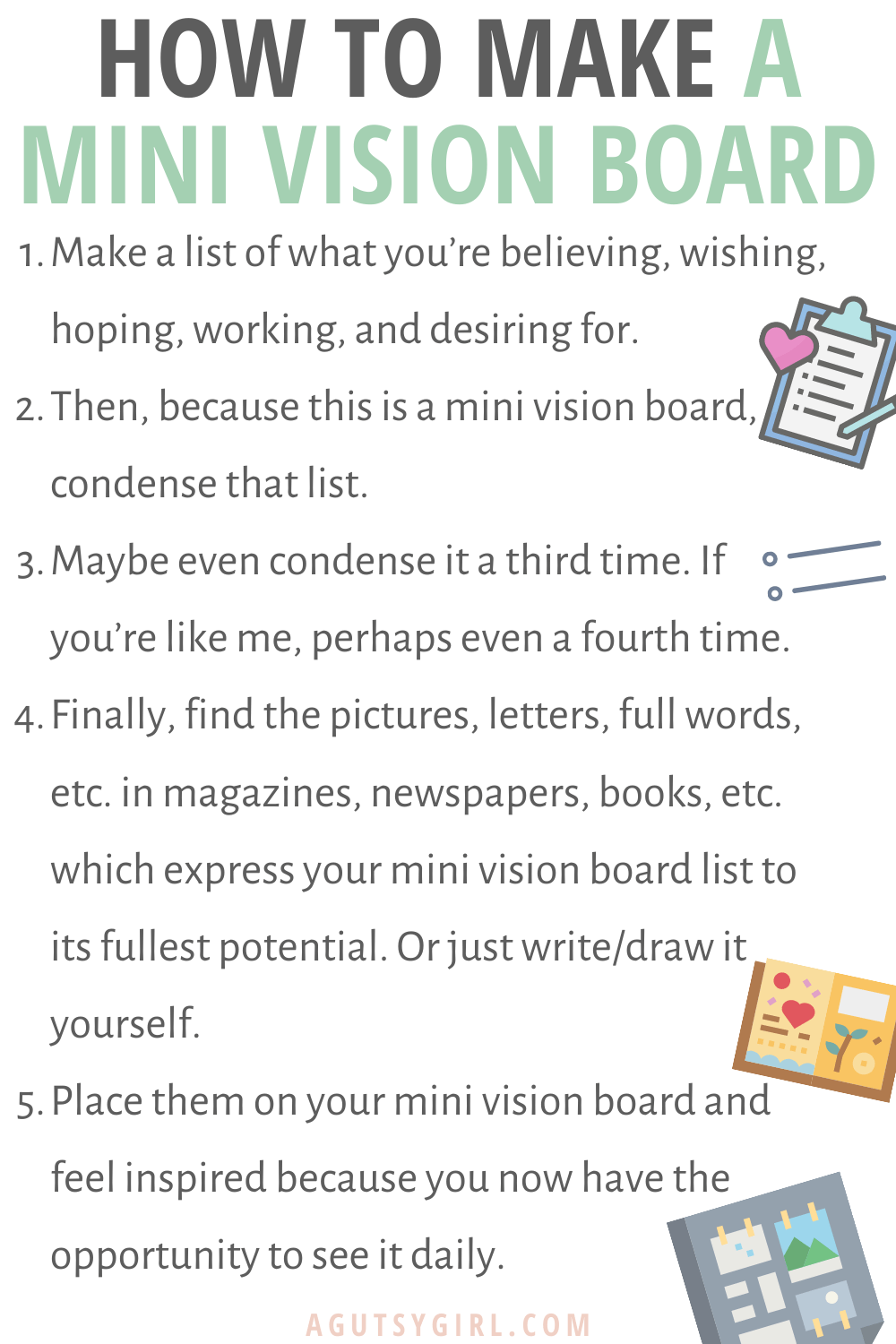 How to Make a Mini Vision Board agutsygirl.com #visionboard #newyearsgoals #newyearsresolutions #healingjourney