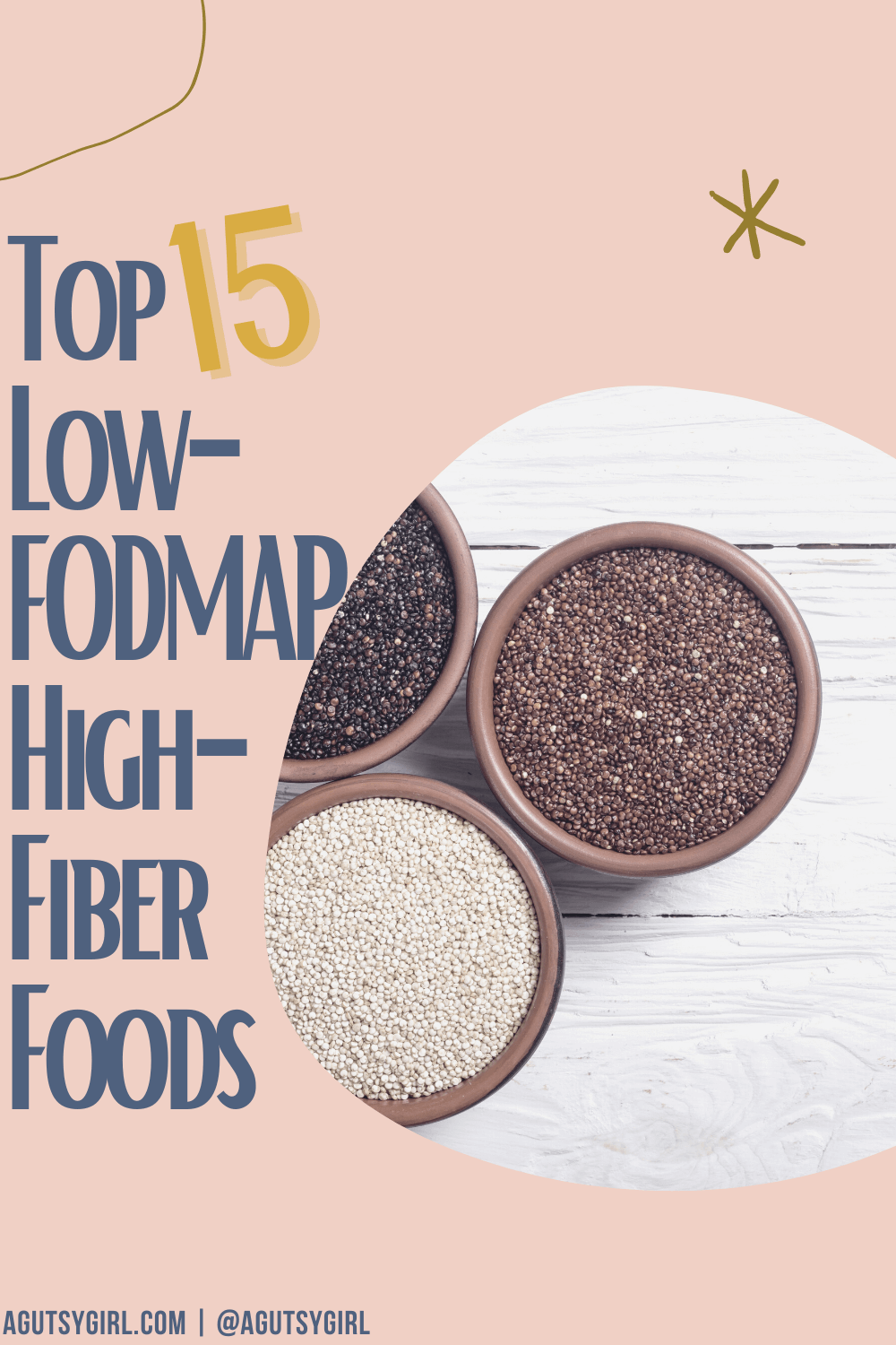 Top 15 Low-FODMAP High-Fiber Foods list agutsygirl.com #lowfodmap #sibo #highfiber #fodmaps