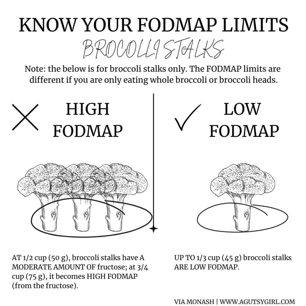 broccoli stalks FODMAP SIBO agutsygirl.com #broccoli #SIBO