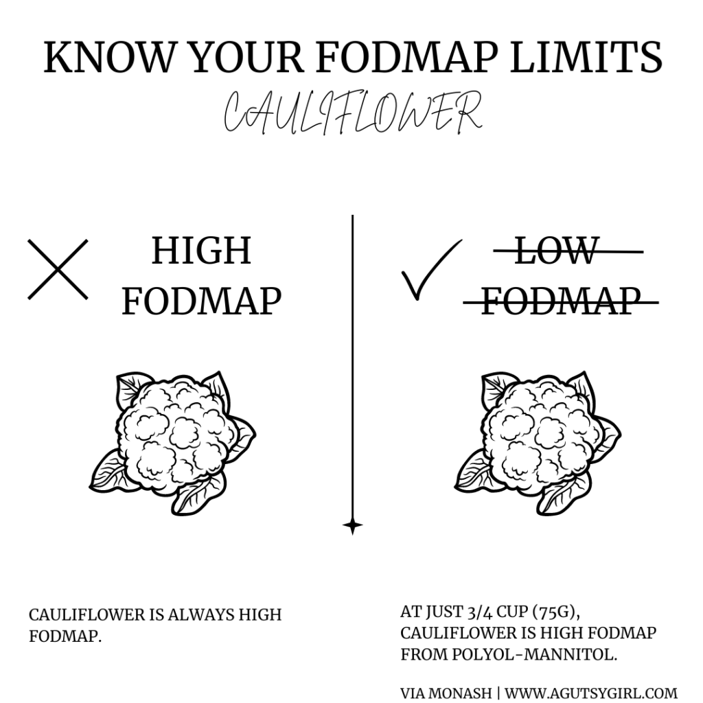 cauliflower SIBO low fodmap diet agutsygirl.com #fodmap