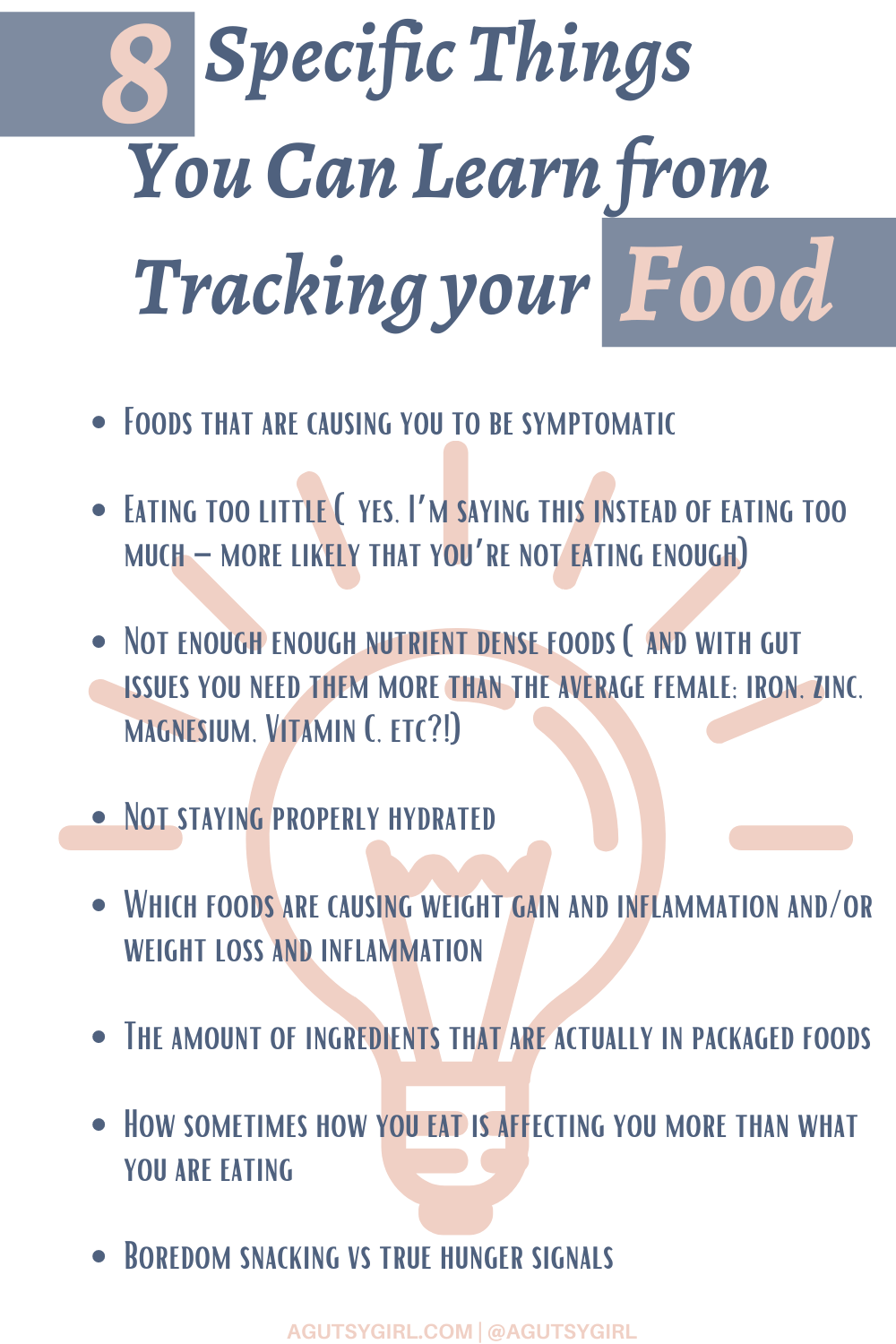 Food Tracking 8 things you can learn agutsygirl.com #foodtracker #foodtracking #fooddiary #foodjournal