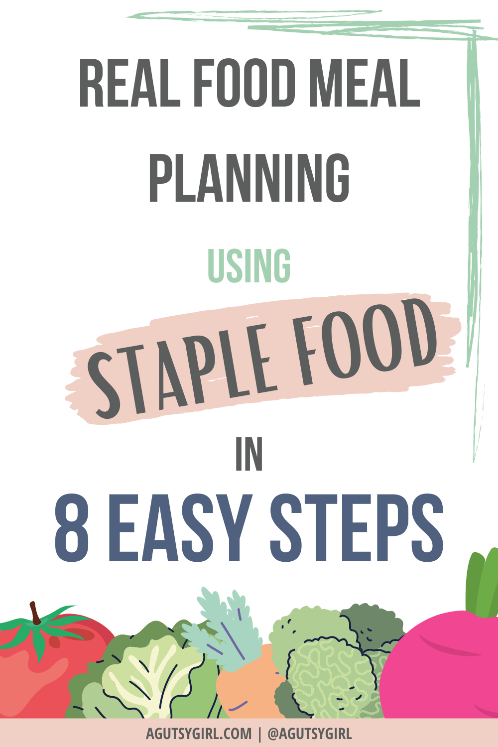 Real Food Meal Planning Using Staple Foods in 8 Steps agutsygirl.com #realfood #eatrealfood #mealplan