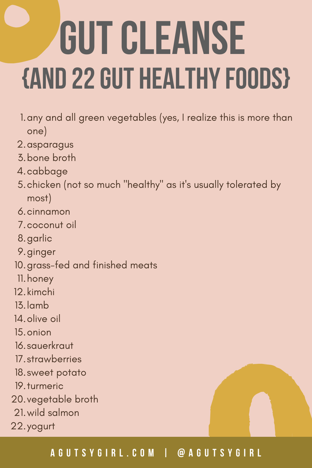Gut Cleanse and 22 Gut Healthy Foods - A Gutsy Girl®