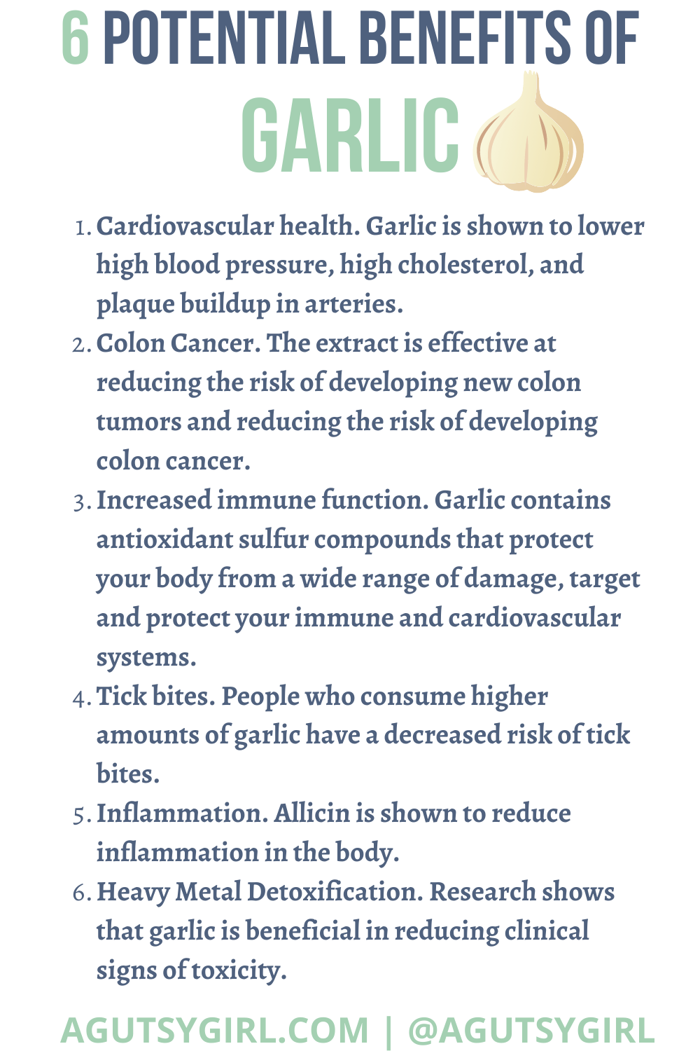 6 Potential Benefits Too much garlic agutsygirl.com #fodmap #garlic #sibo
