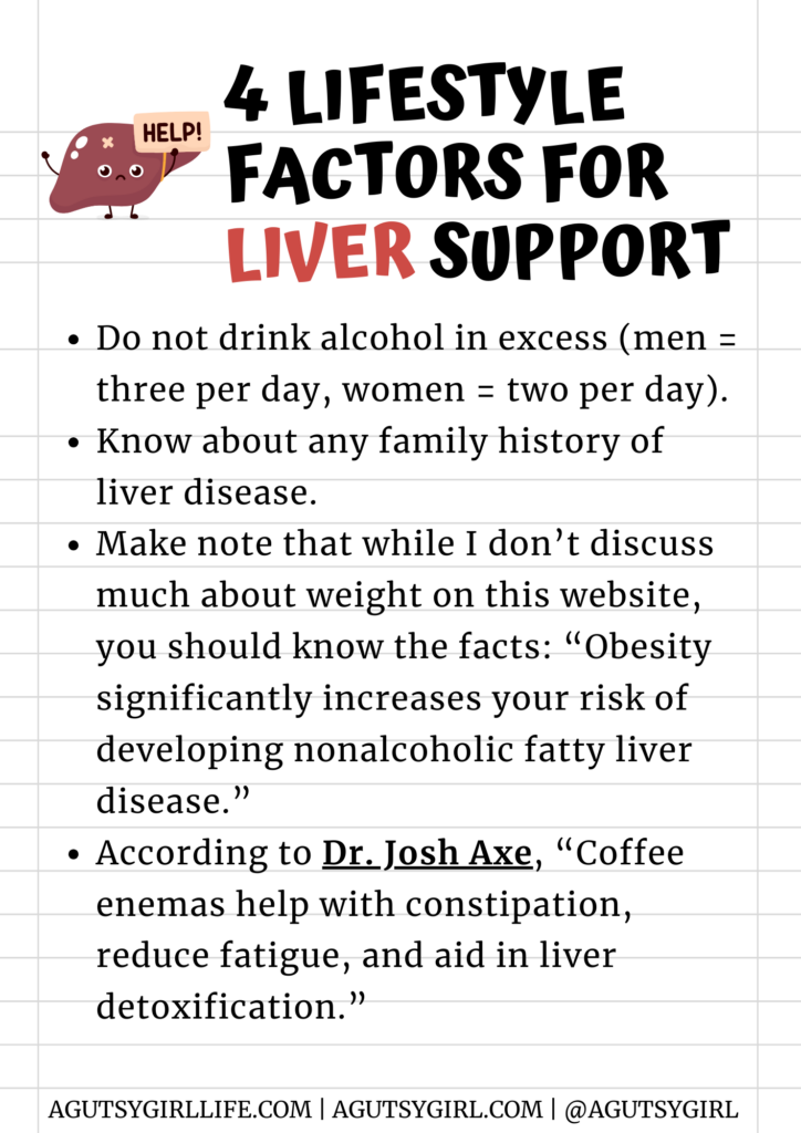 4 lifestyle factors for liver support with A Gutsy Girl agutsygirl.com