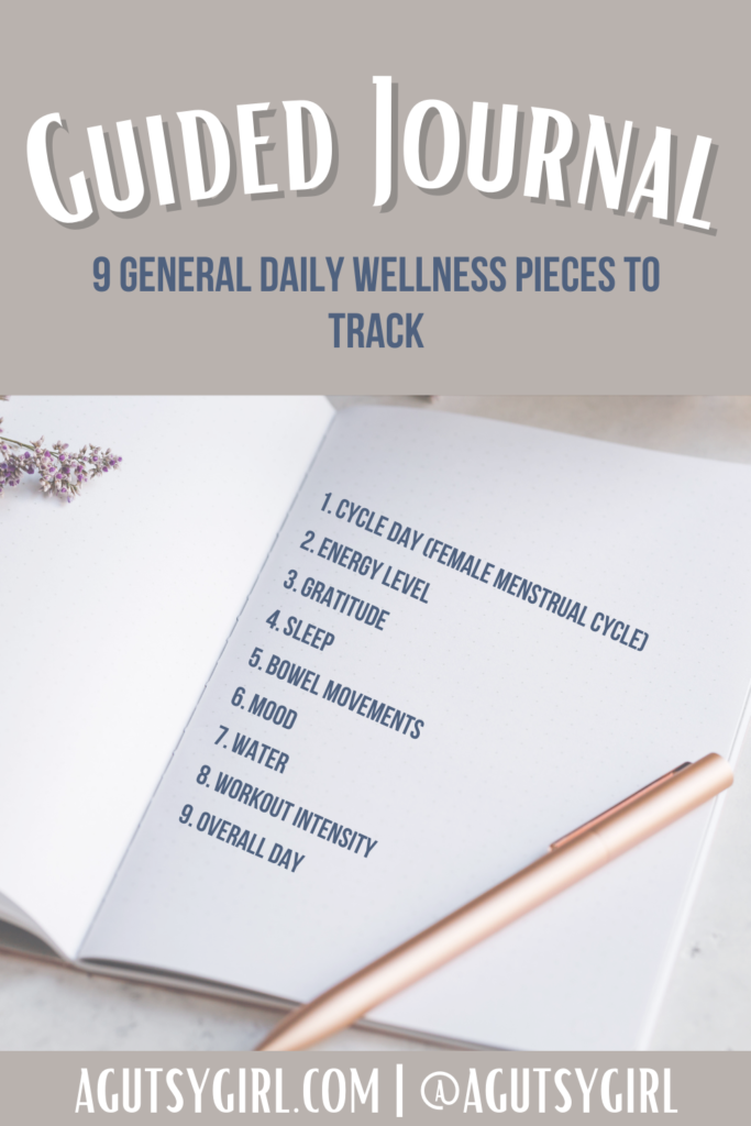 Guided Journal 9 things to track agutsygirl.com #guidedjournal #womensjournal #journaling