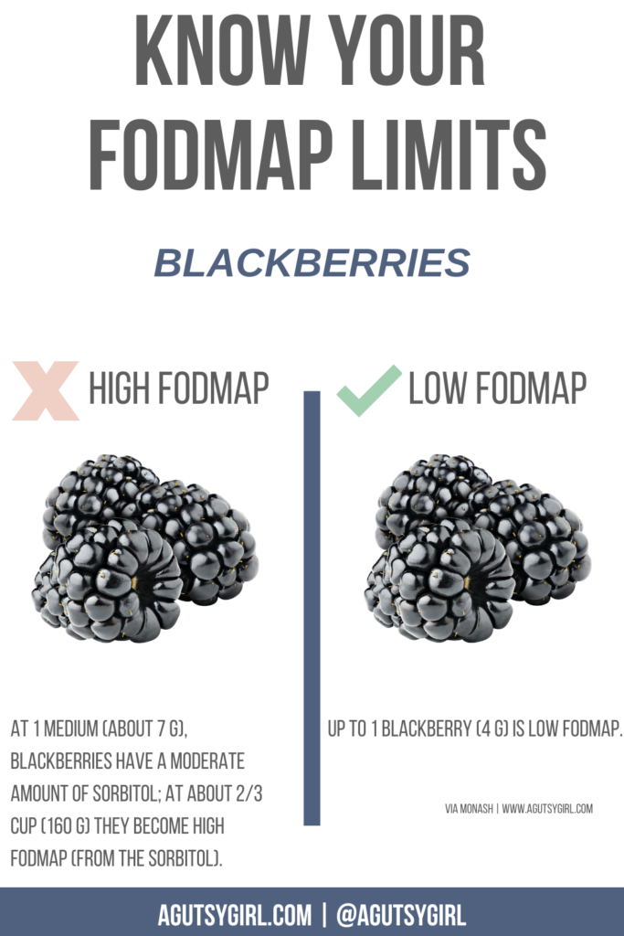 blackberries high FODMAP sorbitol agutsygirl.com #fodmap #SIBO #sorbitol #blackberries