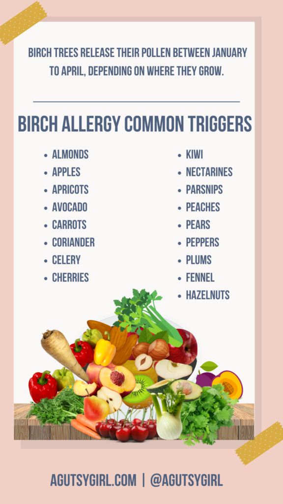 Oral Allergy Syndrome Chart Birch agutsygirl.com #oas #oralallergy