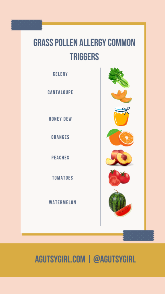 Oral Allergy Syndrome Chart Grass Pollen agutsygirl.com #oas #oralallergy