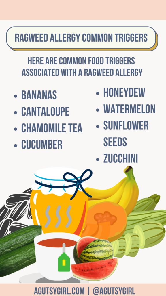 Oral Allergy Syndrome Chart Ragweed agutsygirl.com #oas #oralallergy