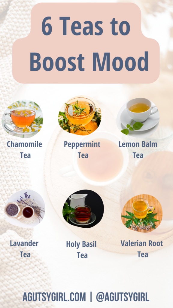 7 Teas to Boost Mood agutsygirl.com #tea #stress