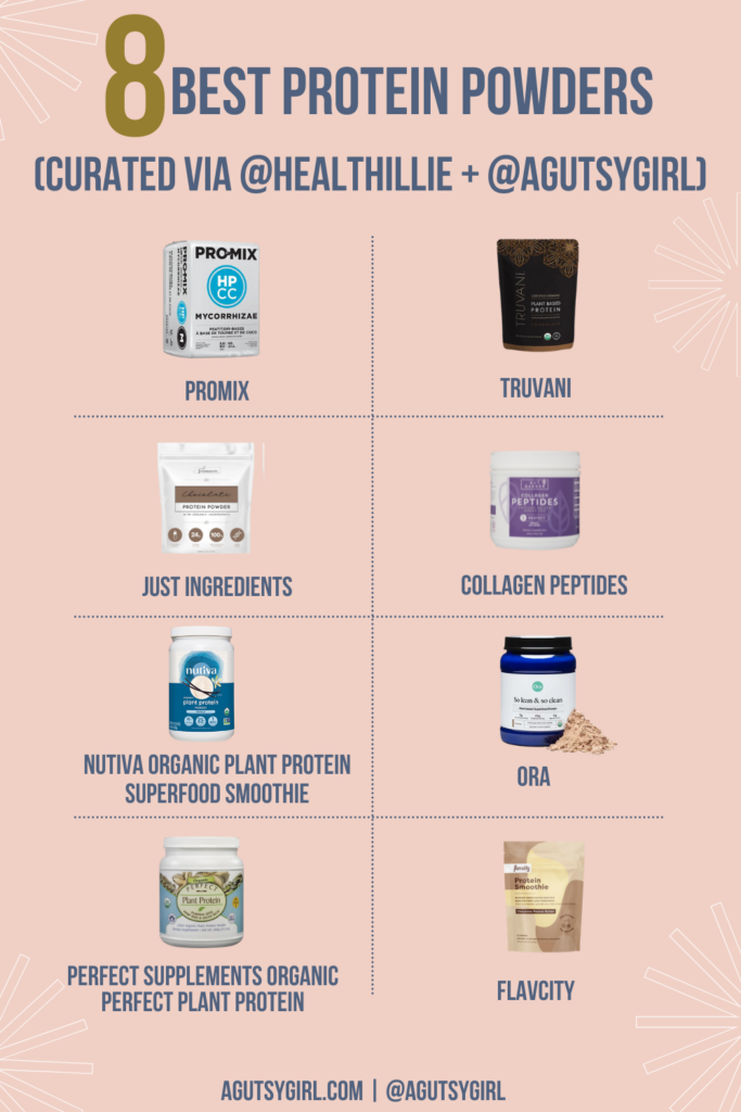 8 Best Protein Powders for Sensitive Stomachs agutsygirl.com #proteinpowder