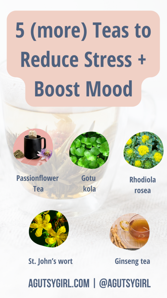 Teas to Reduce Stress + Boost Mood agutsygirl.com #tea #stress