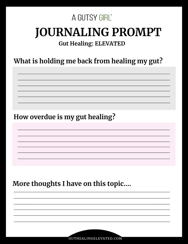 Journaling prompt Gut Healing ELEVATED pre module agutsygirl.com