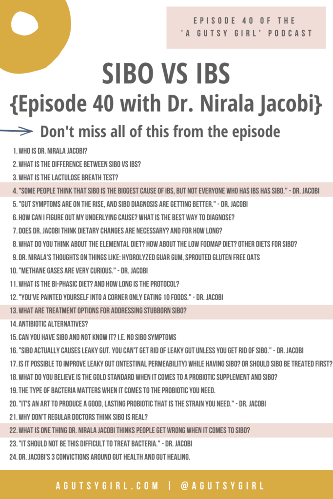 SIBO vs IBS {and a SIBO Q&A with Dr. Nirala Jacobi} agutsygirl.com #sibo #ibs