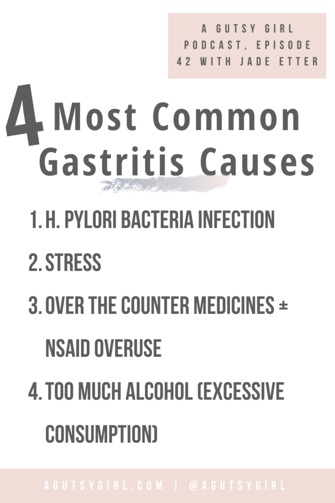 Acid Reflux vs Gastritis {Episode 42 with Jade Etter} agutsygirl.com 6 main causes #gastritis
