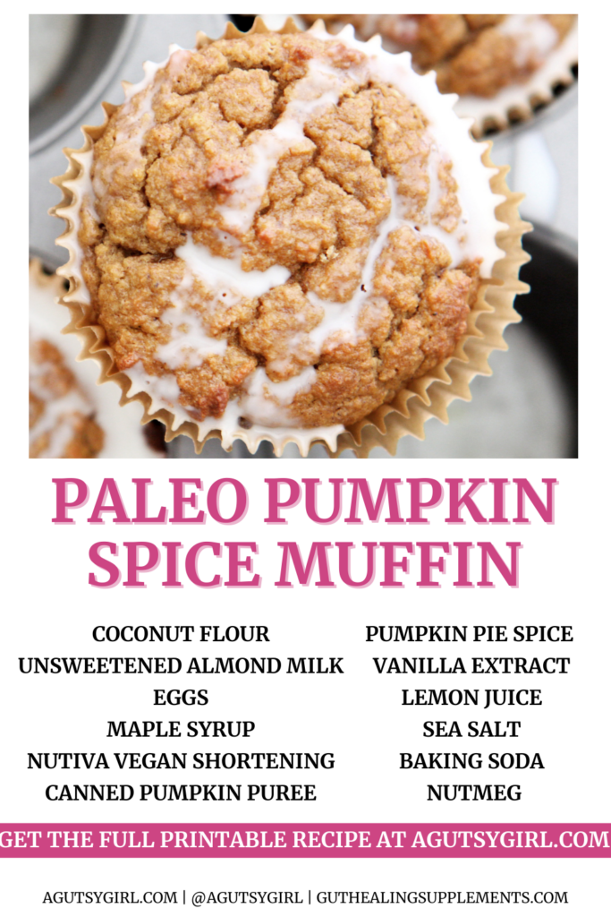 Mini Pumpkin Muffin Recipe PALEO agutsygirl.com #pumpkinmuffin #glutenfreerecipes