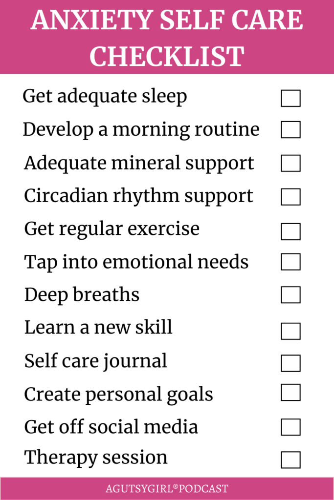 anxiety self care checklist