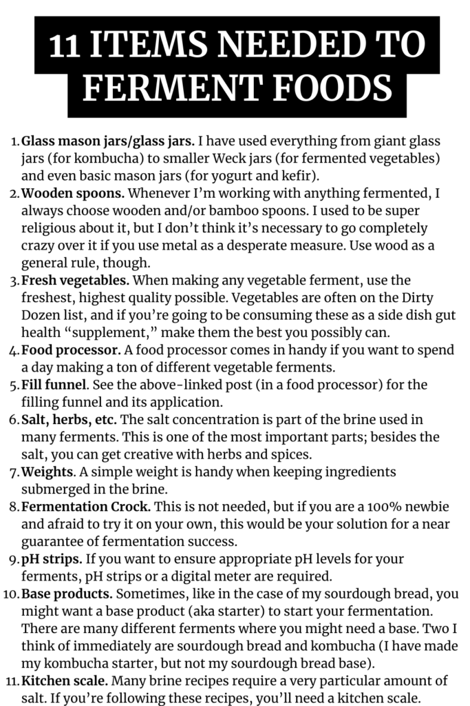 Fermented Essentials agutsygirl.com 11 items needed to ferment foods