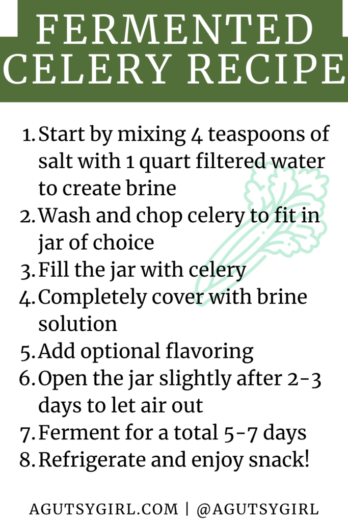 Fermented Celery Recipe agutsygirl.com