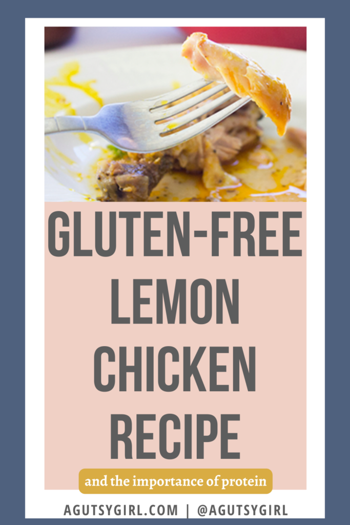 Gluten Free Lemon Chicken Recipe {slow cooker!} agutsygirl.com #glutenfreerecipes #glutenfreerecipe #chicken