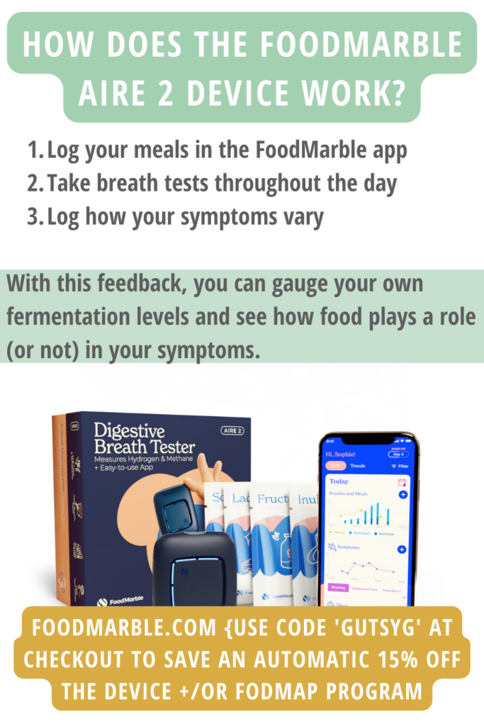 FoodMarble AIRE2 Device review agutsygirl.com #foodmarble #LOWfodmap how to use