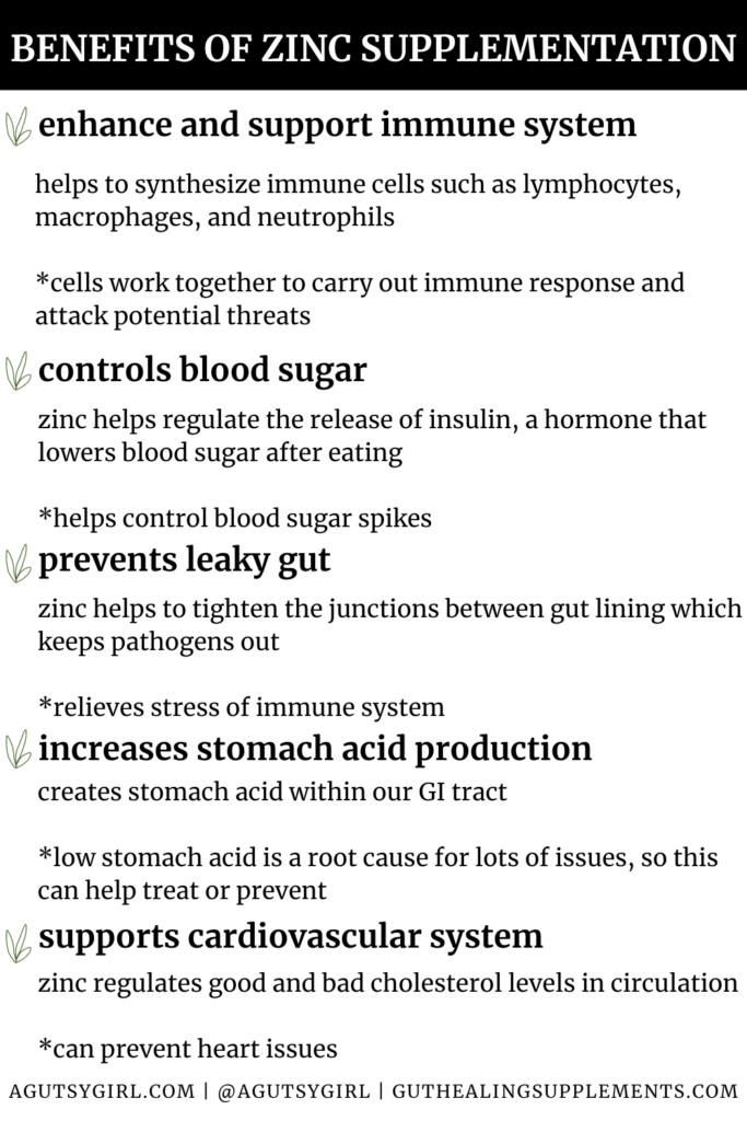 Benefits of Zinc Supplementing Zinc Bisglycinate vs Zinc Gluconate (A Guide to All Things Zinc) agutsygirl.com #zinc