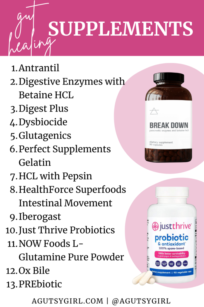 Gut healing supplements for women agutsygirl.com #guthealing #guthealth