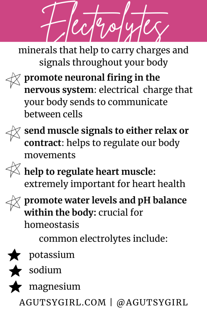 Sugar Free Electrolytes Drinks (and common electrolyte misconceptions) what are electrolytes agutsygirl.com #electrolyte #electrolytes