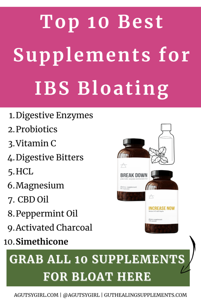 Best Supplements for IBS Bloating agutsygirl.com #supplements #bloated #bloating