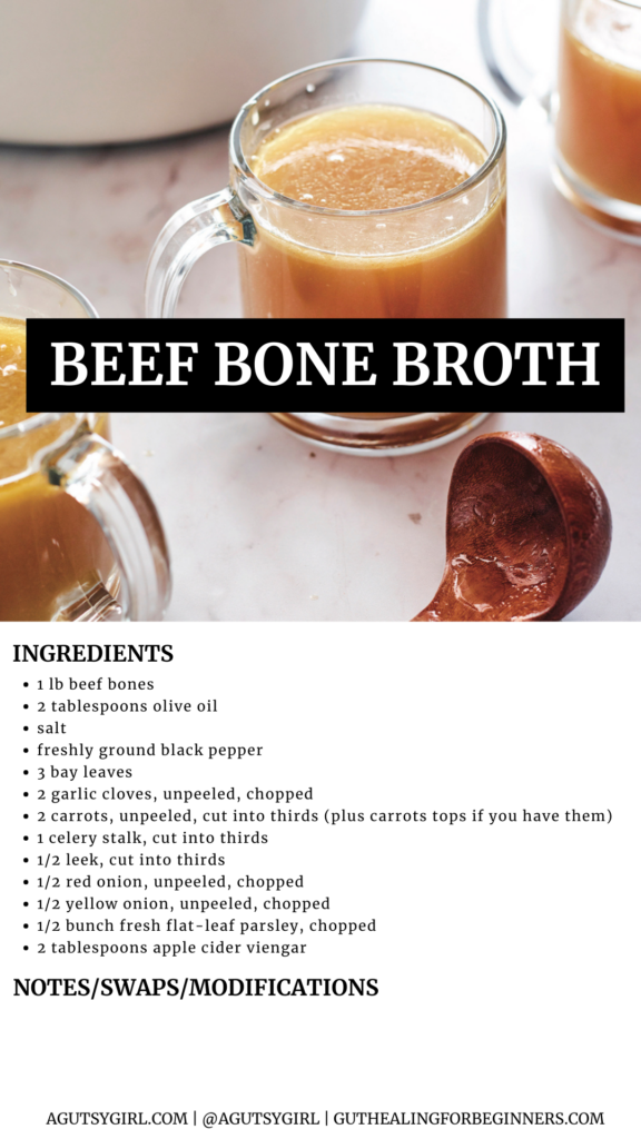 Beef Bone Broth full recipe from guthealingforbeginners.com