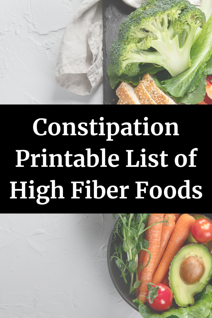 Constipation Printable List of High Fiber Foods agutsygirl.com