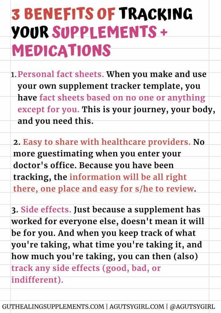 3 benefits of tracking your supplements + medications agutsygirl.com