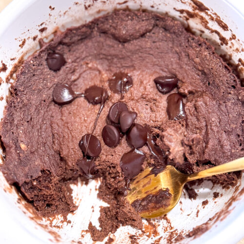 Chocolate Mint Protein Mug Cake gluten and dairy free agutsygirl.com