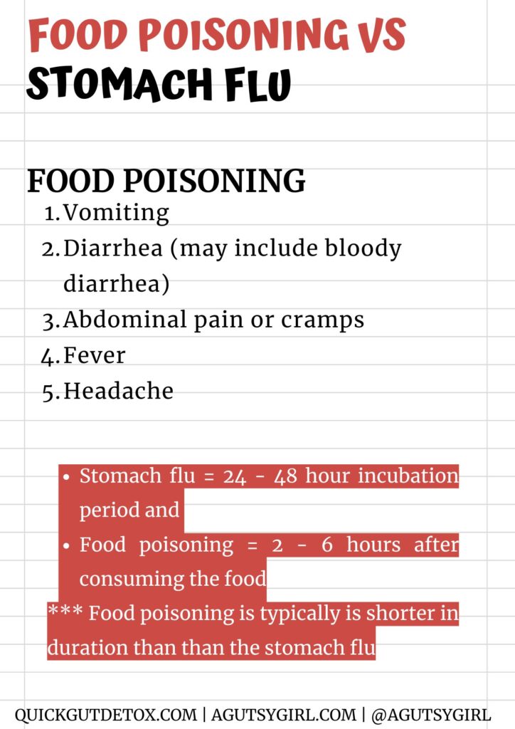 Food poisoning vs stomach flu with A Gutsy Girl agutsygirl.com