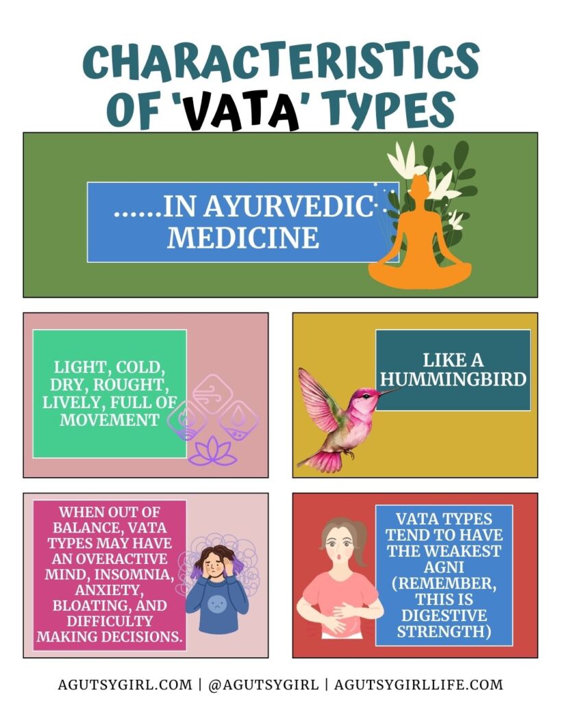 Vata characteristics Ayurveda with A Gutsy Girl agutsygirl.com