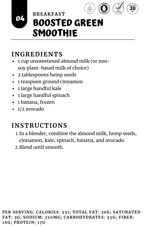 Gut Health Smoothie Week 1, Day 4 breakfast Gut quickgutdetox.com